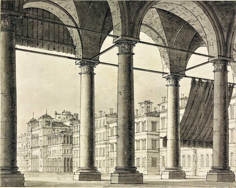 Attribuited to POZZETTI. Scenografia di via cittadina.  - Auction ASIAN AND CONTINENTAL  [..]