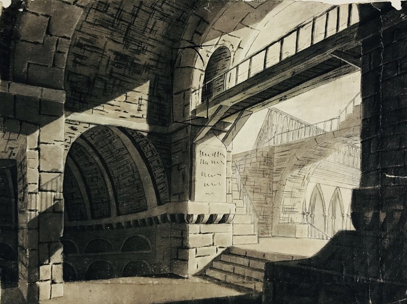 CINI. Scenografia di interno gotico.  - Auction ASIAN AND CONTINENTAL FINE ARTS  [..]