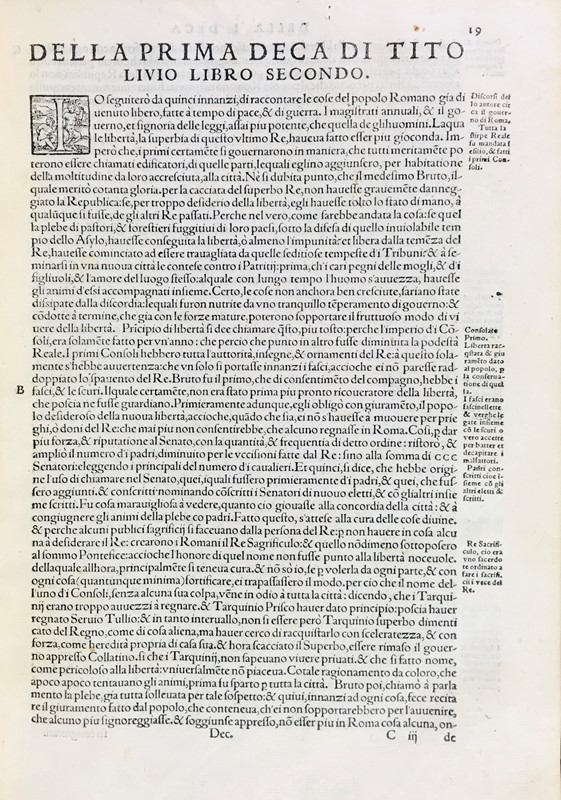 Roman History. TITO LIVIO. Le Deche di T. Livio Padovano.  - Auction RARE BOOKS  [..]