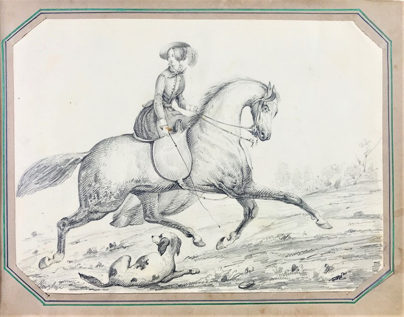 Giovane donna a cavallo.  - Auction ASIAN AND CONTINENTAL FINE ARTS - Bado e Mart  [..]