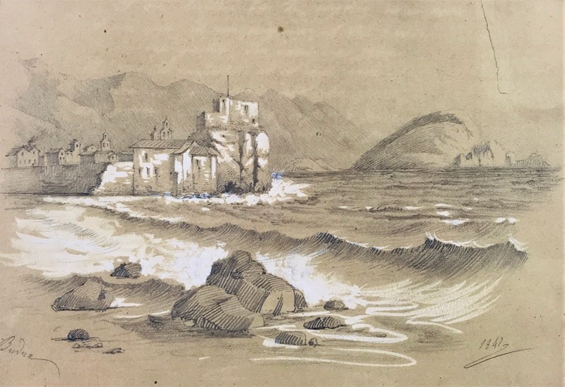 Paesaggio marino.  - Auction ASIAN AND CONTINENTAL FINE ARTS - Bado e Mart Auctio [..]