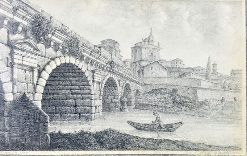 BIANCHI. Rimini. Veduta del ponte di Tiberio.  - Auction ASIAN AND CONTINENTAL FINE  [..]