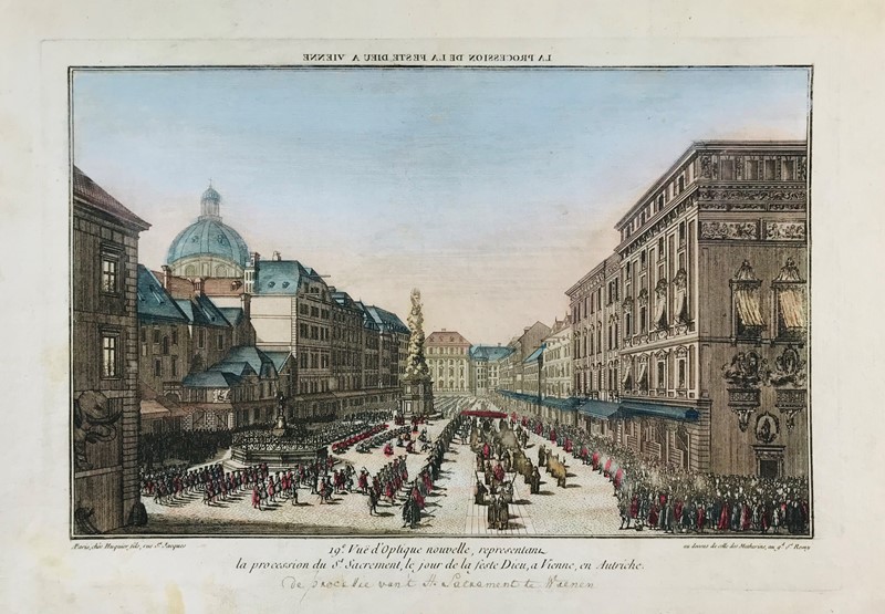 Austria. HUQUIER. View of Vienna.  - Auction Prints, Maps and Documents. - Bado  [..]