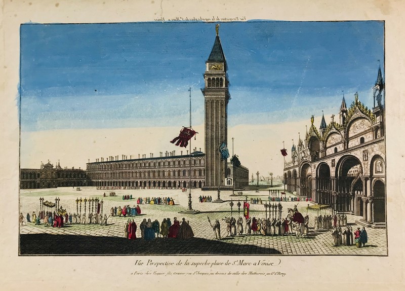 Venice. HUQUIER. Vue Perspective de la superbe place de St. Marc a Venise.  - Asta  [..]