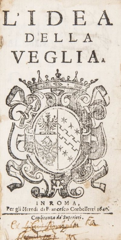 Poems of 17th century. AUTORI VARI. L&#39;idea della veglia.  - Auction RARE  [..]