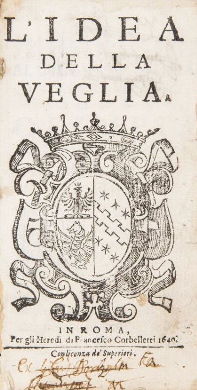 Poems of 17th century. AUTORI VARI. L&#39;idea della veglia.  (1640)  - Auction  [..]