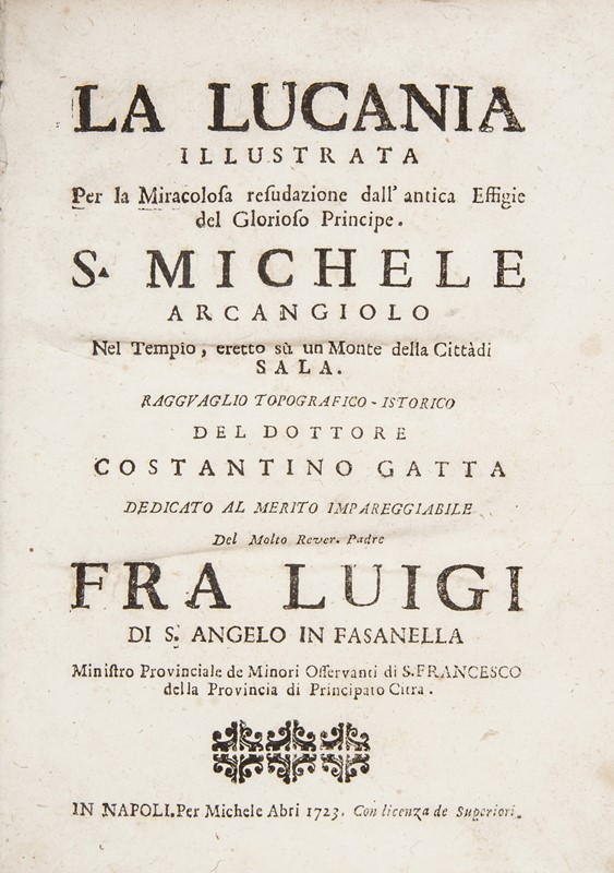 Local History. GATTA. La Lucania illustrata.  - Auction Fine Books, Manuscripts, Prints and Autographs - Bado e Mart Auctions