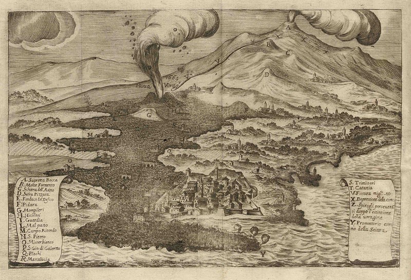 Volcanology. BORELLI. Historia, et meteorologia incendii Aetnaei anni 1669.  - Auction  [..]