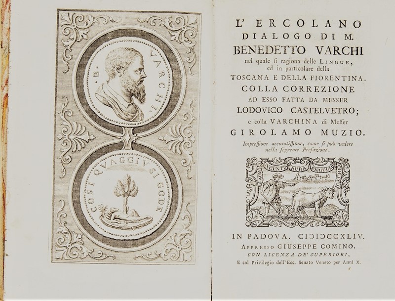 Precious Cominian edition. VARCHI. L&#39;Ercolano.  - Auction RARE BOOKS & GRAPHIC ARTS - Bado e Mart Auctions