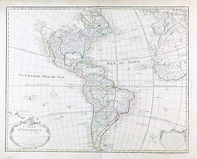 Map. DELISLE. Carte d'Amerique