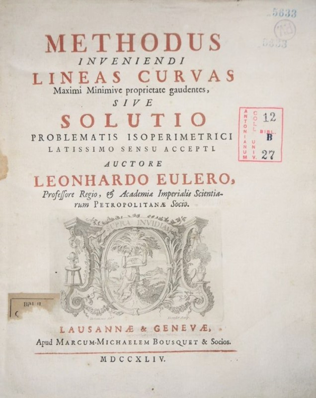 EULER. Methodus inveniendi Lineas Curvas.  - Asta RARE BOOKS, ATLASES, AUTOGRAPHS AND DRAWINGS - Bado e Mart Auctions