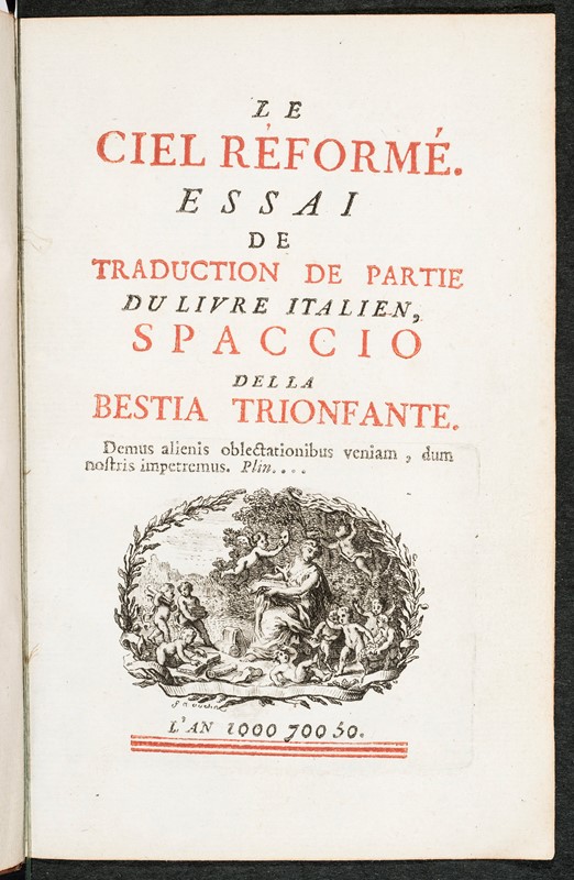 BRUNO. Le ciel r&#233;form&#233;.  - Auction Books, Autographs, Prints and  [..]