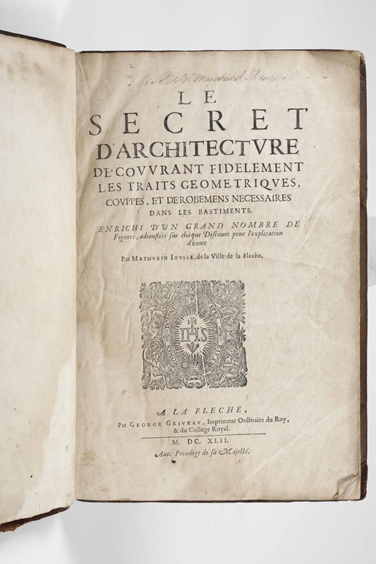 Architecture. JOUSSE. Le Secret d&#39;architecture.  - Auction RARE ANTIQUE  [..]