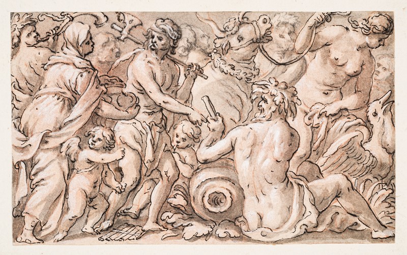BASSETTI. River Deities. Drawing.  - Auction ASIAN AND CONTINENTAL FINE ARTS - Bado  [..]