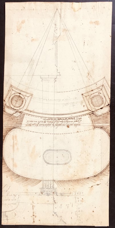 FALCONETTO. Architectural study for a Composite Order Column.  - Auction ASIAN AND  [..]