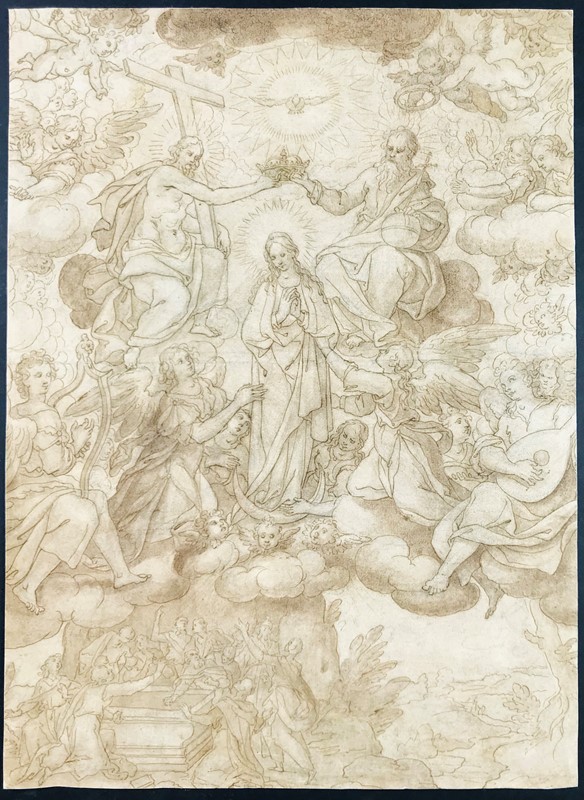 CASOLANI. Coronation of the Virgin with Angels and Cherubs.  - Auction RARE BOOKS & GRAPHIC ARTS - Bado e Mart Auctions