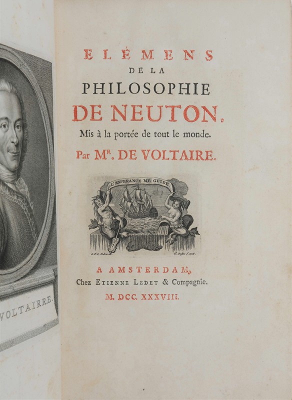 NEWTON-VOLTAIRE. El&#233;mens de la Philosophie de Neuton.  - Auction Fine Books, Manuscripts, Prints and Autographs - Bado e Mart Auctions