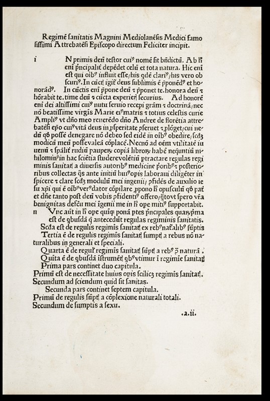Incunabulum. MAGNINUS. REGIMEN SANITATIS.  - Auction Fine Books, Manuscripts, Prints and Autographs - Bado e Mart Auctions