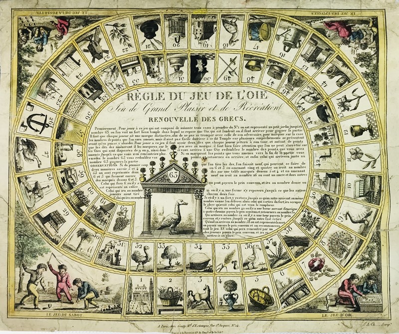 Goose Game. Regle du Jeu de l’oie renouvelle des Grecs.  - Auction Books,  [..]