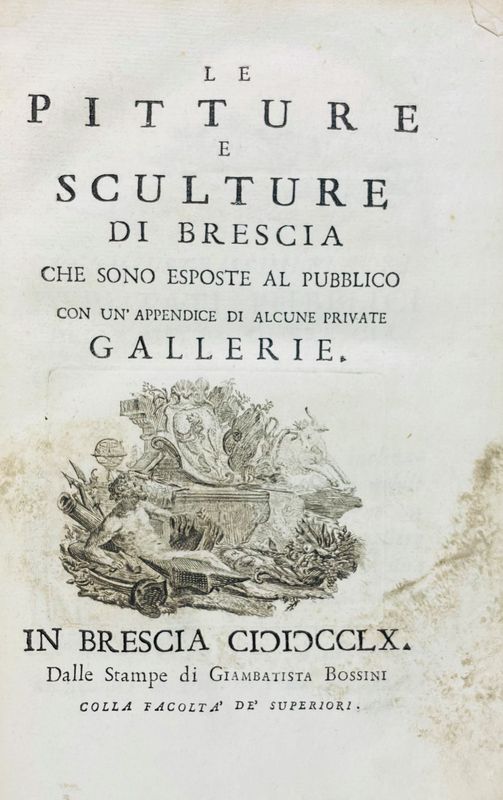 Art History. CARBONI-GAMBARA. Two works on Brescia.  - Auction Fine Books, Manuscripts, Prints and Autographs - Bado e Mart Auctions