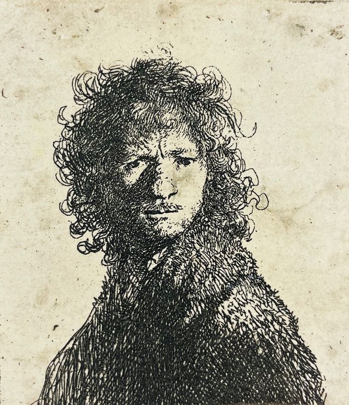 REMBRANDT. Rembrandt bareheaded in sharp light.  - Auction Fine Books, Manuscripts, Prints and Autographs - Bado e Mart Auctions