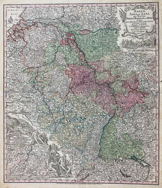 Germany. SEUTTER. Martis Area et Alea per Tractum Rheni Moselle ac Mosae.  - Asta  [..]