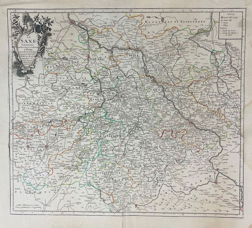 Germany. La Saxe. Contenant les Routes et les Postes.  - Asta RARE BOOKS, AUTOGRAPHS,  [..]