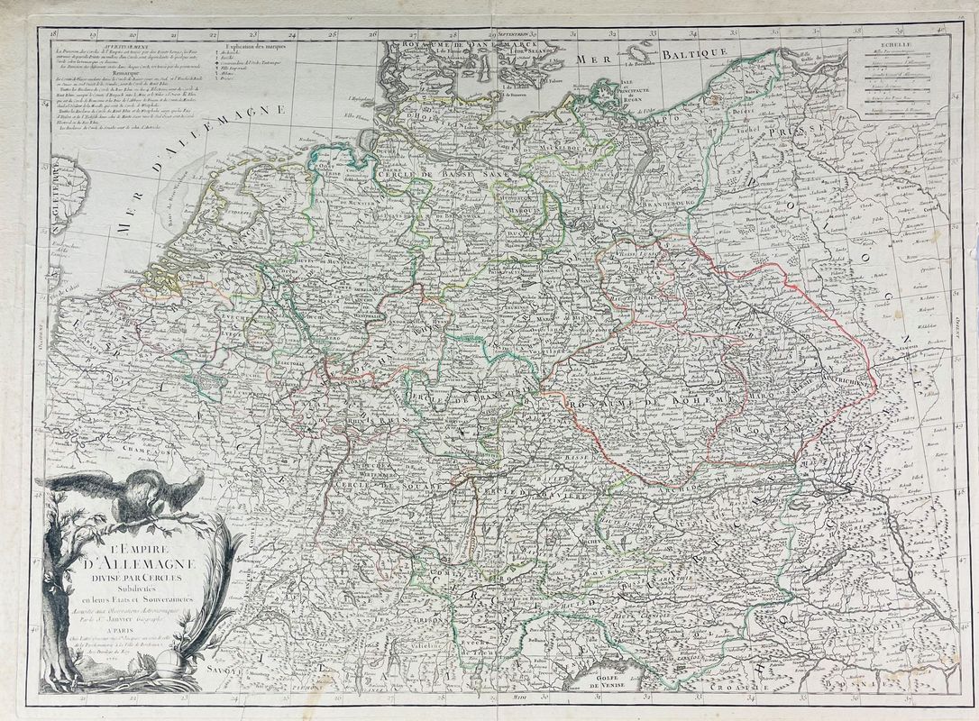 Germany. JANVIER. L'Empire d'Allemagne Divise par Cercles Subdivises.  [..]