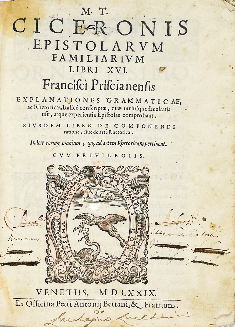 CICERONE. Epistolarum Familiarium Libri XVI.  - Auction RARE BOOKS & GRAPHIC  [..]