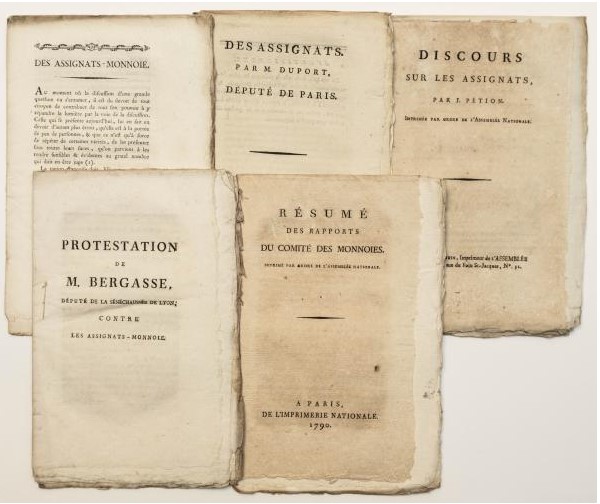 French Revolution - Economics and Finance. Five documents.  - Auction Prints, Maps and Documents. - Bado e Mart Auctions