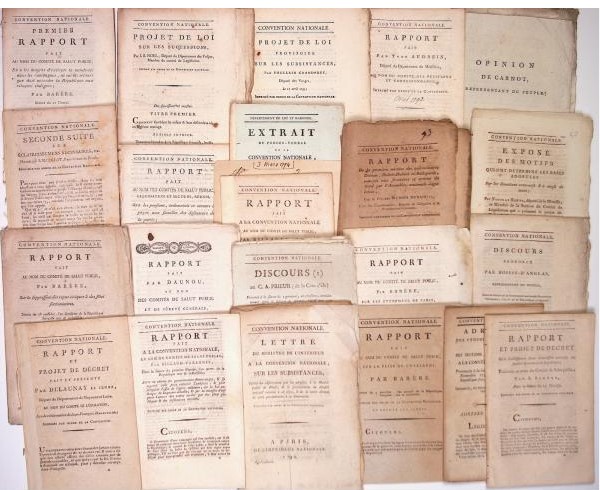 The fall of Robespierre and 24 original documents of Convention Nationale. 1792-1795  - Auction RARE BOOKS, PRINTS, MAPS AND DOCUMENTS. - Bado e Mart Auctions