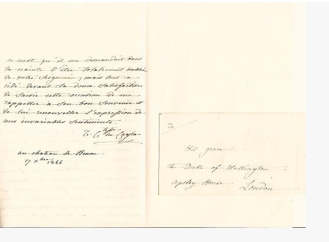 Zo&#233; TALON, Comtesse du CAYLA. Letter signed to the Duke of Wellington.  - Auction RARE BOOKS, PRINTS, MAPS AND DOCUMENTS. - Bado e Mart Auctions