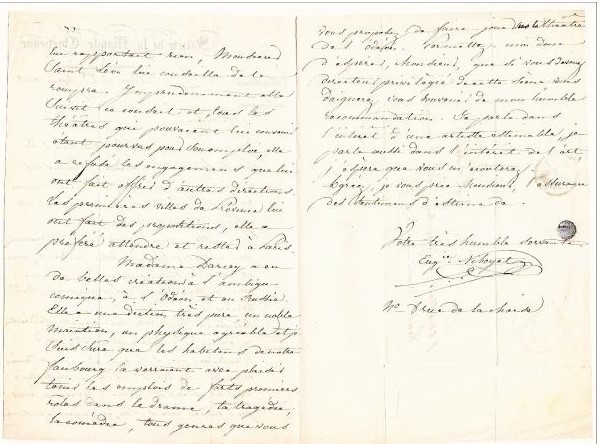 Feminism. Eug&#233;nie MOUCHON, Dame Niboyet. Autograph letter signed.  - Auction Prints, Maps and Documents. - Bado e Mart Auctions
