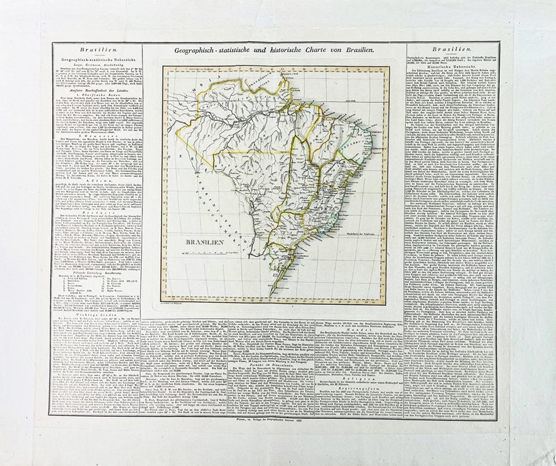 Brazil. FINLAYSON. Geographisch. statistis und historishe che charte von Brasilien.  - Auction Prints, Maps and Documents. - Bado e Mart Auctions
