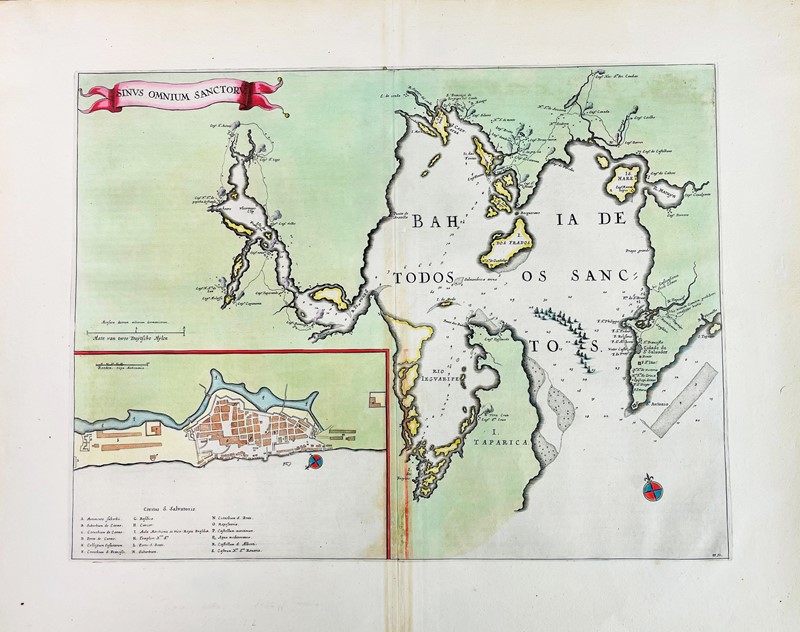 Brazil. BLAEU. Sinus Omnium Santorum.  - Auction Prints, Maps and Documents. - Bado  [..]