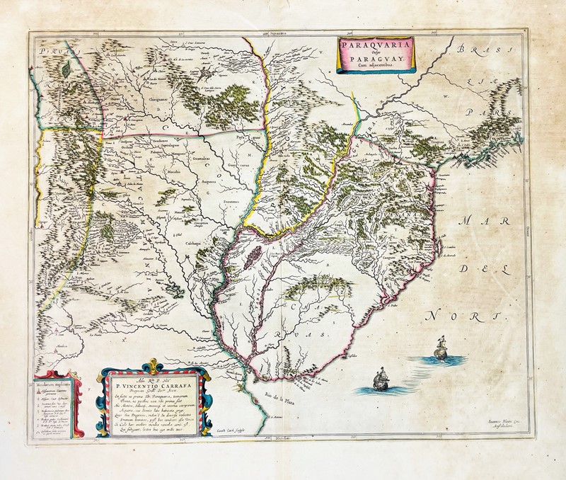 South America. BLAEU. Paraquaria vulgo Paraguai.  - Auction Prints, Maps and Documents.  [..]