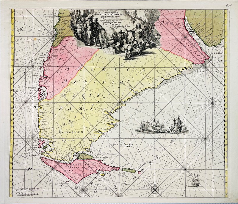 Brazil. DE WIT. Tractus Australior Americae Meridionalis.  - Auction Prints, Maps  [..]