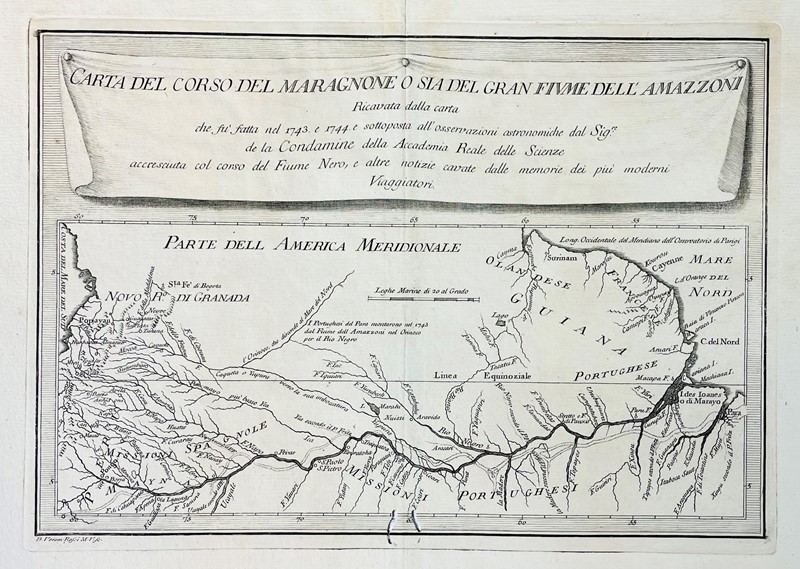 Amazon River. ROSSI. Carta del corso Maragnone.  - Auction Prints, Maps and Documents.  [..]