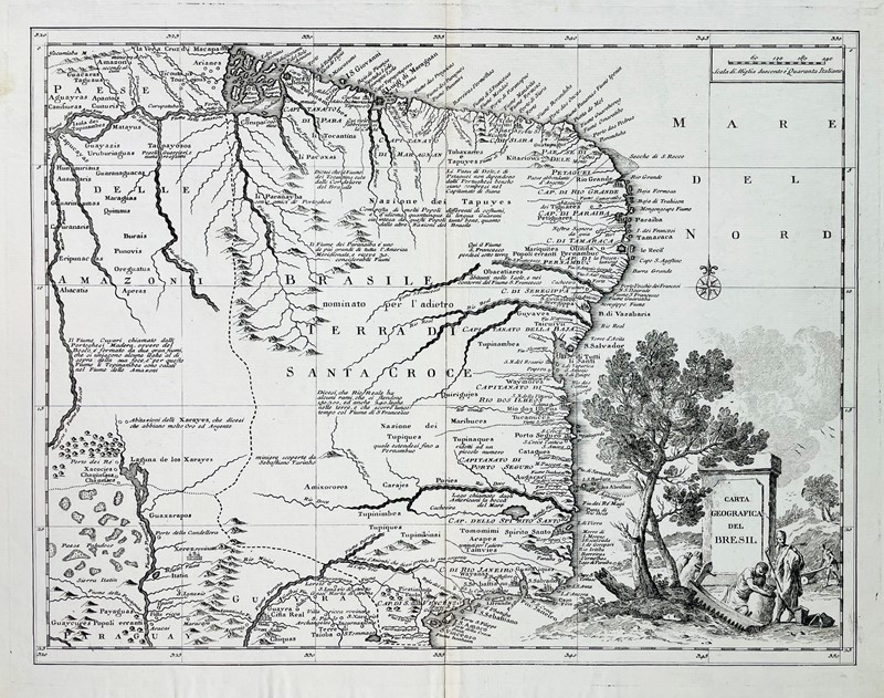 Brazil. DELISLE. Carta geografica del Bresil.  - Auction Prints, Maps and Documents.  [..]