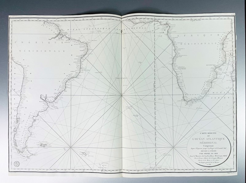 Nautical Chart. COLLIN - BESANCON. Carte Reduite de l’Ocean Atlantique Meridional.  [..]