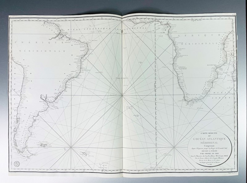 Nautical Chart. COLLIN – BESANCON. Carte Reduite de l’Ocean Atlantique  [..]