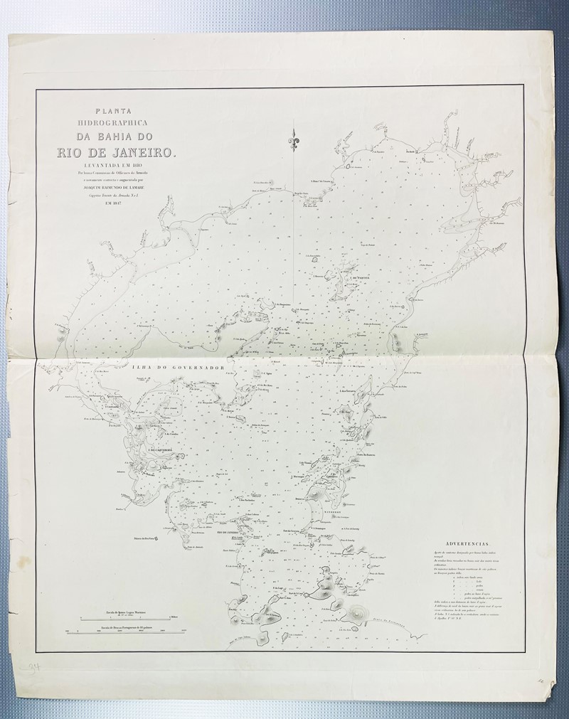 Nautical Chart. Planta hidrographica da Bahia do Rio de Janeiro.  - Auction Prints, Maps and Documents. - Bado e Mart Auctions