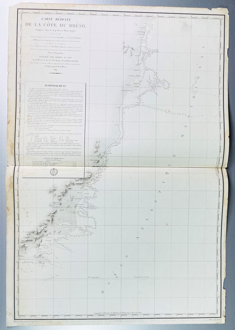 Nautical Chart. TARDIEU. Carte reduite de la c&#242;te du Bresil comprise entre  [..]