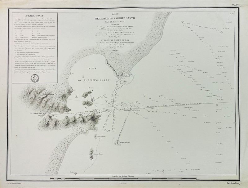 Nautical Chart. TARDIEU – BESANCON. Plan de la Baie de Espirito Santo.  -  [..]