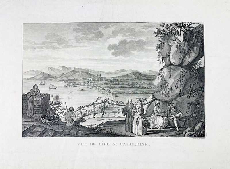 Brazil. LA PEROUSE. Vue de l&#39;Ile S.te Catherine.  - Auction Prints, Maps  [..]