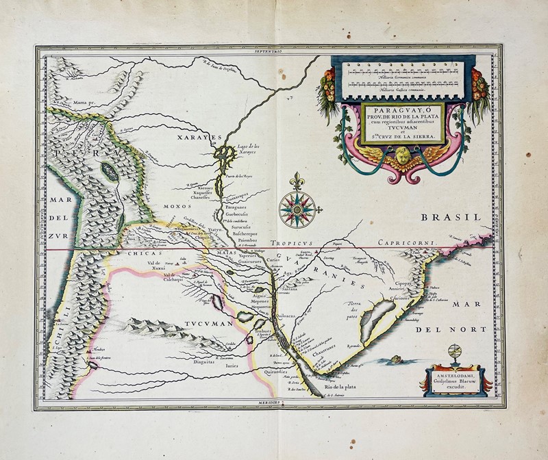 Paraguay. BLAEU. Paraguay o Prov De Rio De La Plata.  - Auction Prints, Maps and  [..]
