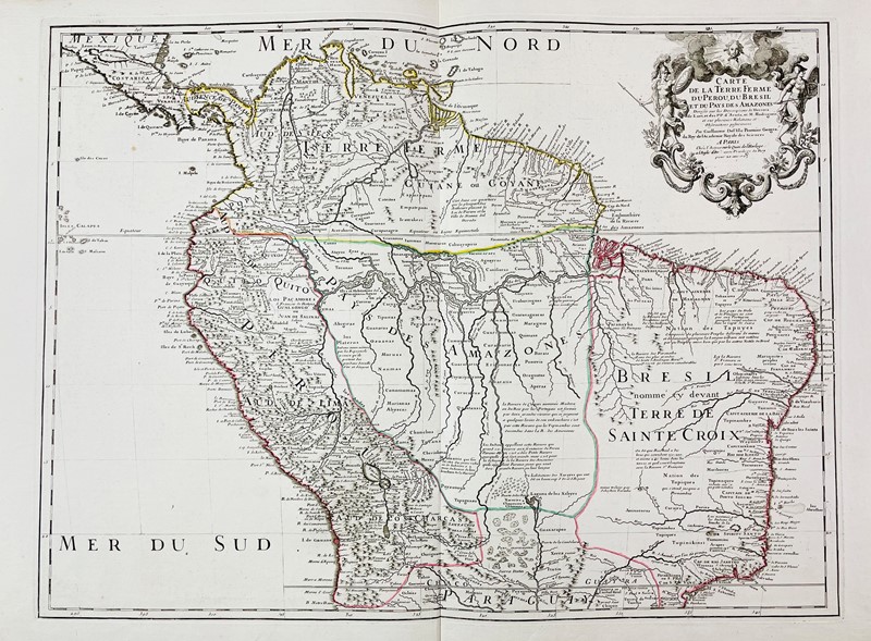 South America. DELISLE. Carte de la terre ferme du Perou, du Bresil et du Pays des  [..]