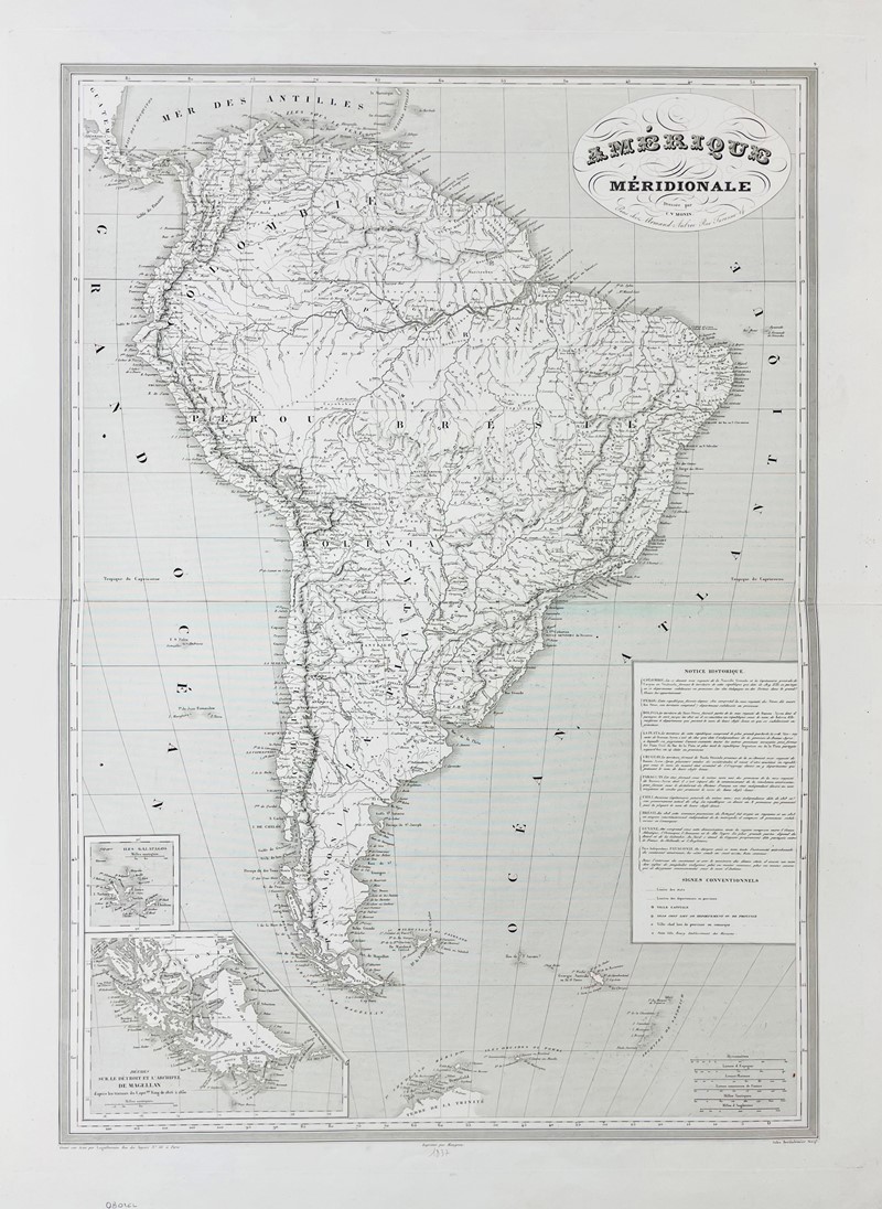 South America. MONIN. Amerique meridionale.  - Auction Prints, Maps and Documents.  [..]