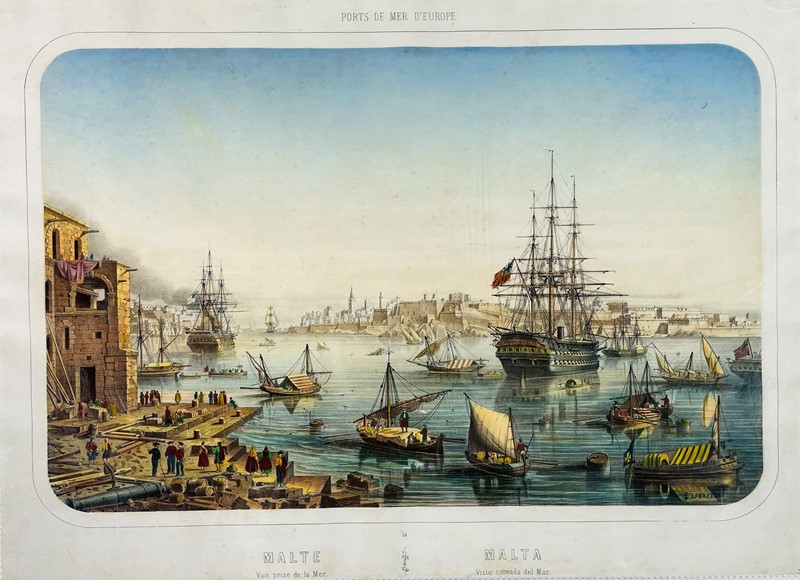 Malta. LEBRETON – TURGIS. Malte Vue prise de la Mer.  - Auction RARE BOOKS  [..]