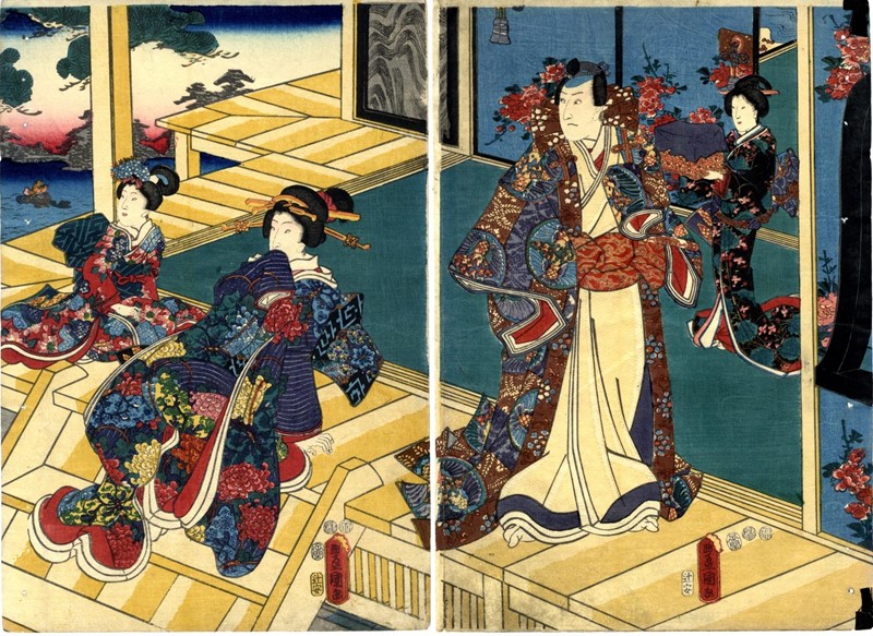 KUNISADA. Genji, the Shining Prince.Two Oban.  - Auction ASIAN AND CONTINENTAL FINE  [..]